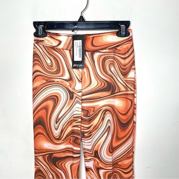 NWT Nasty Gal Recycled Marble Print Flare Pants Sz6 - Picture 6 of 15